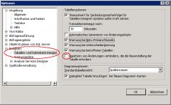 SQL 2008 Management Studio Options Screenshot